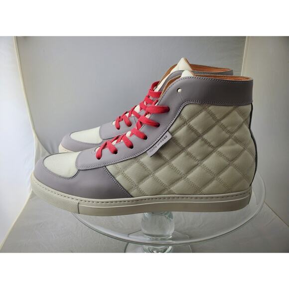 Marc Jacob Mens Size US 11 White Quilted Hi Top Lace up Sneakers Trainers - Picture 4 of 8